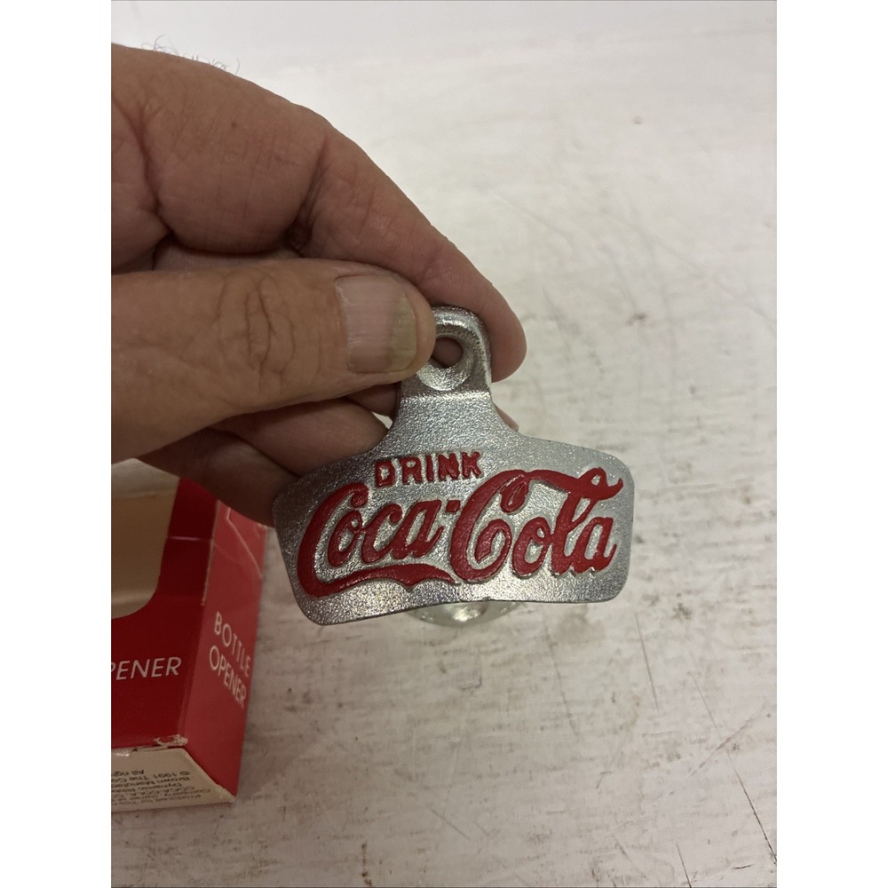 Coca-Cola Wall Mount Bottle Opener Vintage 1991 NIB With Original Screws
